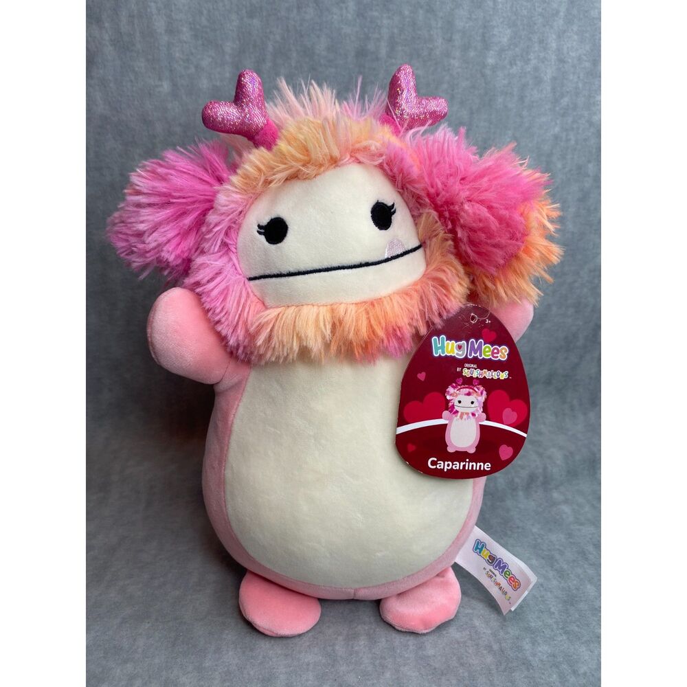 Squishmallows Hug Mees 10" Caparinne Sparkly Antlers Furry Head 2023 Valentines